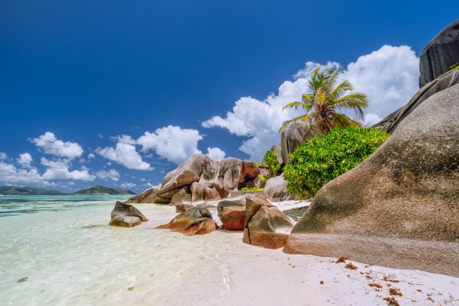 Anse Source d'Argent. Paradise exotic beach on island La Digue in Seychelles