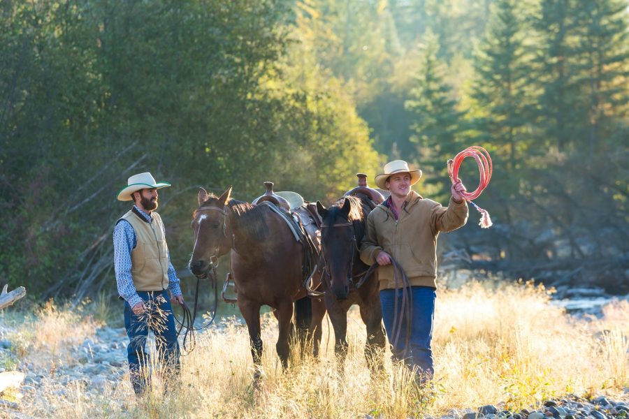 Cowboys and horses, British Colombia, Canada.